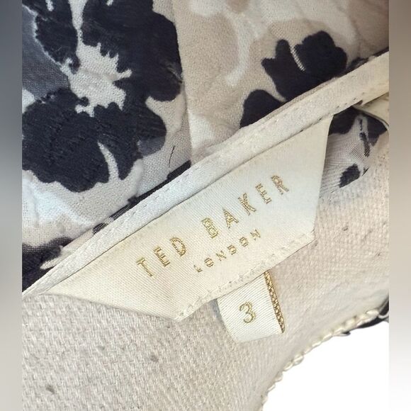 Ted Baker Felici Ruched Detailed Black and White Mini Dress, Size TB 3 US 8-10 - Picture 5 of 6